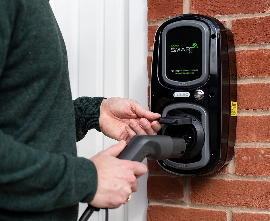 Rolec Dedicated Car Charge Unit on Wall - Bright Spark