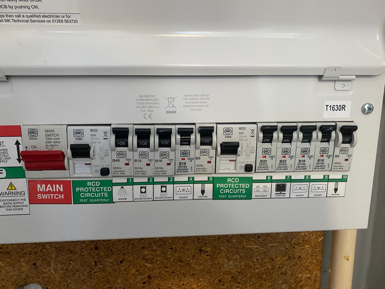 Dual Split Load Consumer Unit with Type AC RCD's