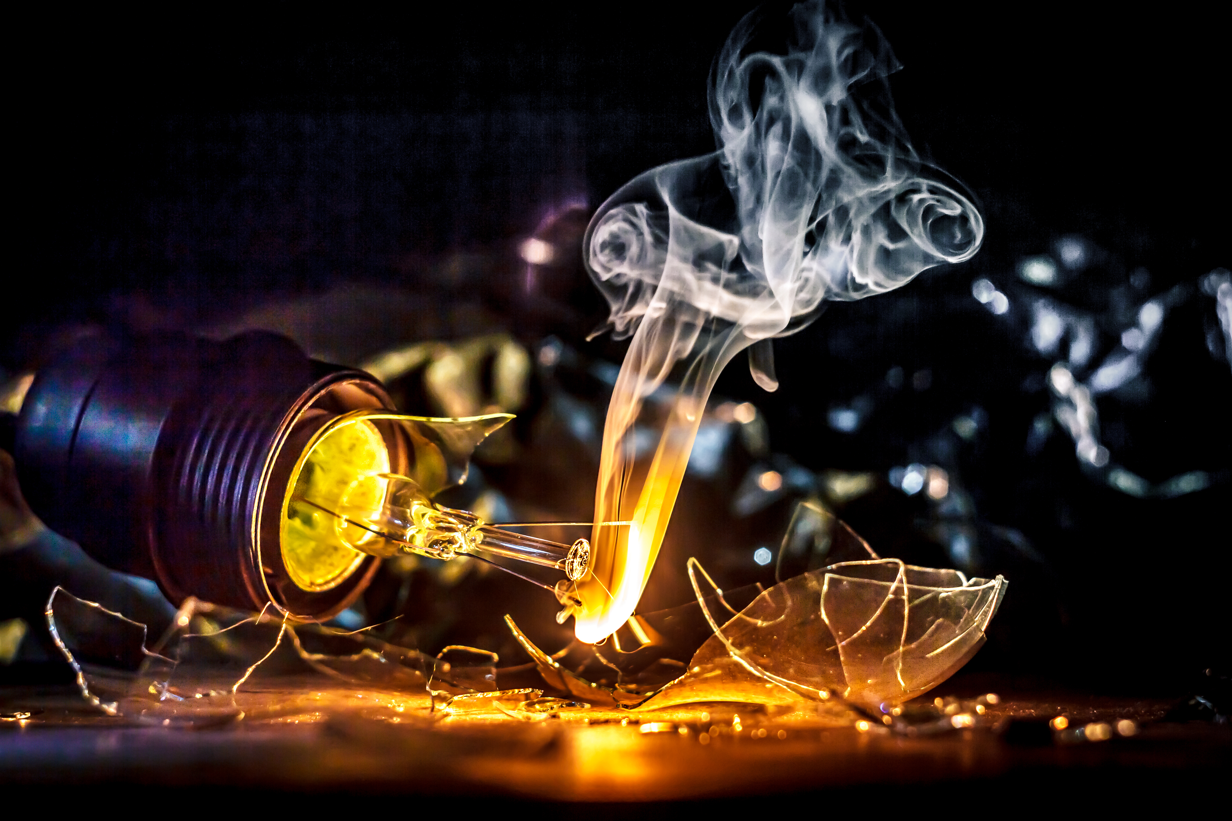 Light Bulb on Fire